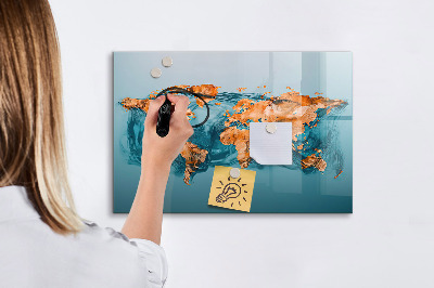 Tableau effaçable magnétique Un monde interactif avec des photos personnelles
