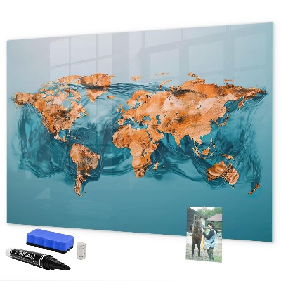 Tableau effaçable magnétique Un monde interactif avec des photos personnelles