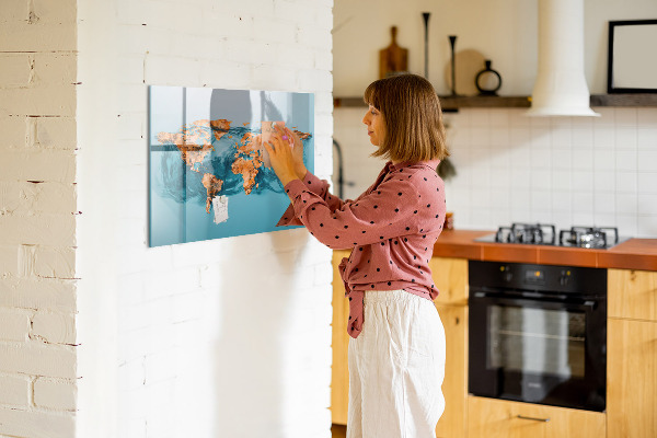 Tableau effaçable magnétique Un monde interactif avec des photos personnelles