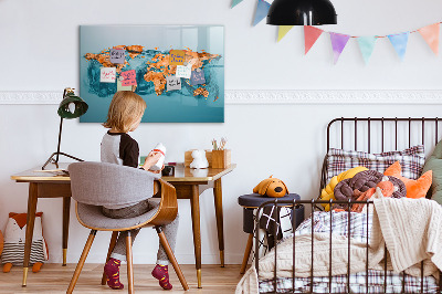 Tableau effaçable magnétique Un monde interactif avec des photos personnelles
