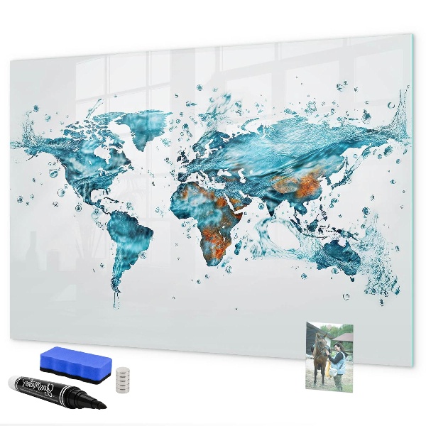 Tableau magnétique effaçable Cartes aquatiques chargées de souvenirs personnels