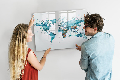 Tableau magnétique effaçable Cartes aquatiques chargées de souvenirs personnels