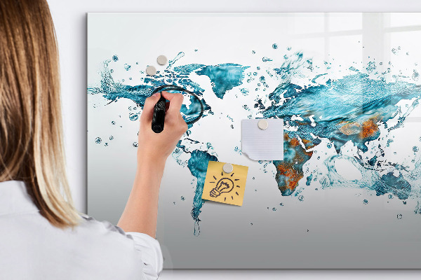 Tableau magnétique effaçable Cartes aquatiques chargées de souvenirs personnels