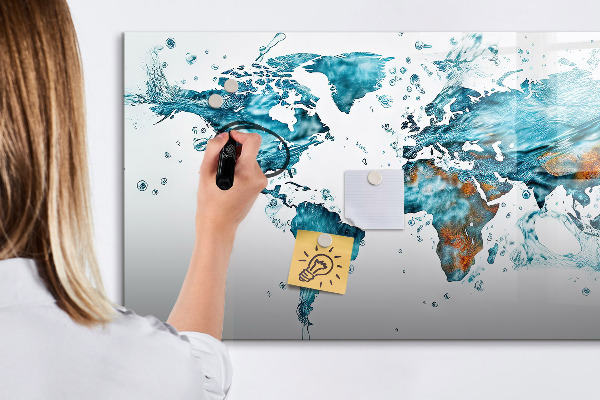 Tableau magnétique effaçable Cartes aquatiques chargées de souvenirs personnels