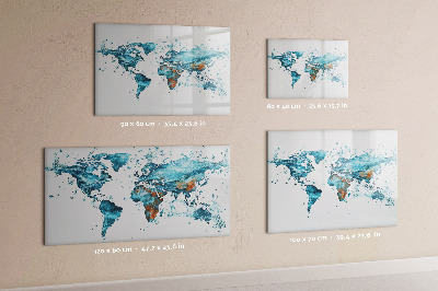 Tableau magnétique effaçable Cartes aquatiques chargées de souvenirs personnels