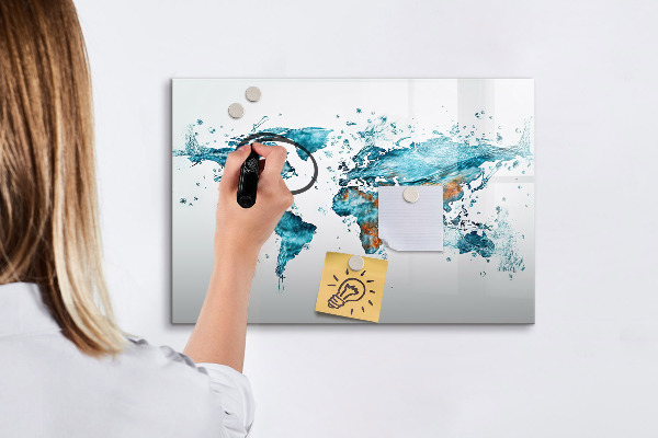 Tableau magnétique effaçable Cartes aquatiques chargées de souvenirs personnels