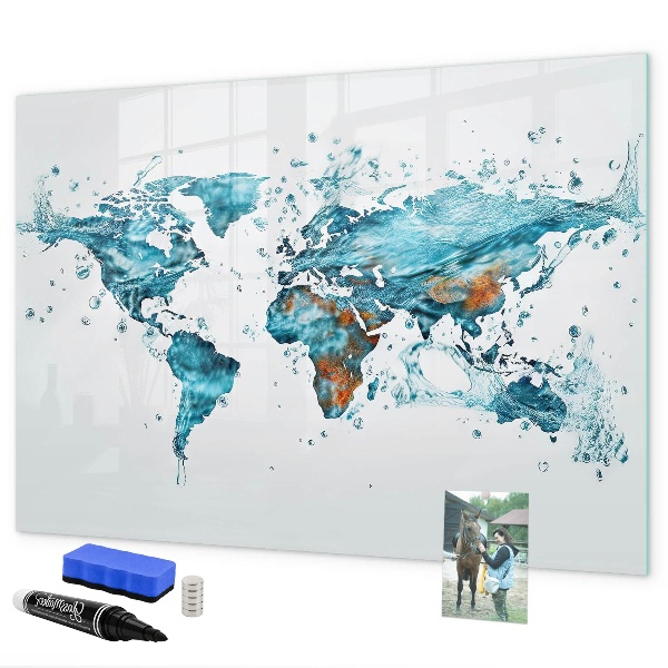 Tableau magnétique effaçable Cartes aquatiques chargées de souvenirs personnels