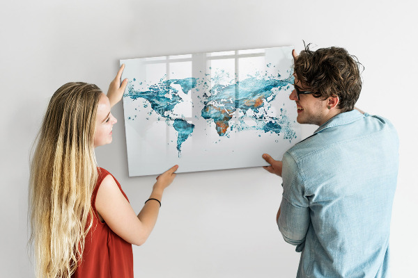 Tableau magnétique effaçable Cartes aquatiques chargées de souvenirs personnels