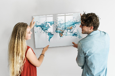 Tableau magnétique effaçable Cartes aquatiques chargées de souvenirs personnels