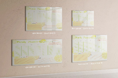Tableau magnétique effaçable Agenda familial avec espace pour photos