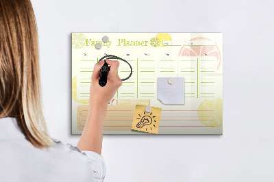 Tableau magnétique effaçable Agenda familial avec espace pour photos