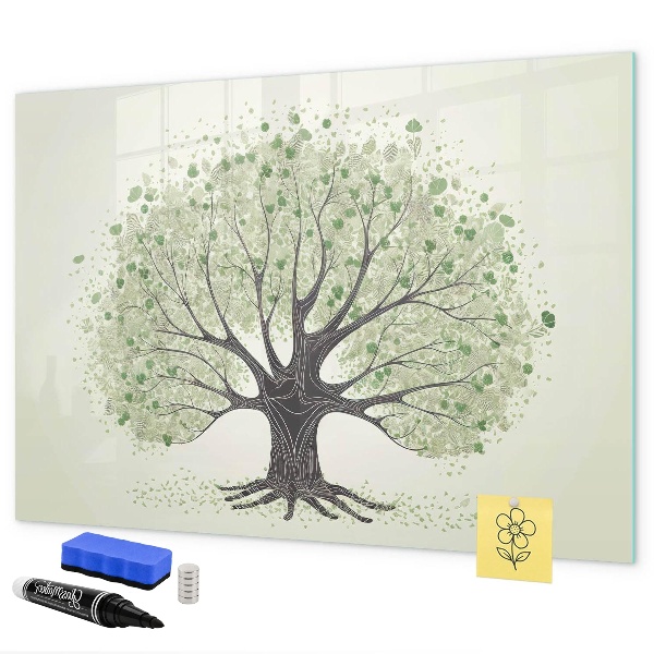 Tableau effaçable magnétique Arbre à souvenirs avec photos personnelles