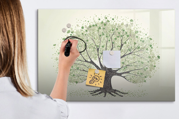 Tableau effaçable magnétique Arbre à souvenirs avec photos personnelles