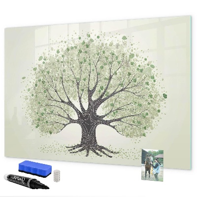 Tableau effaçable magnétique Arbre à souvenirs avec photos personnelles