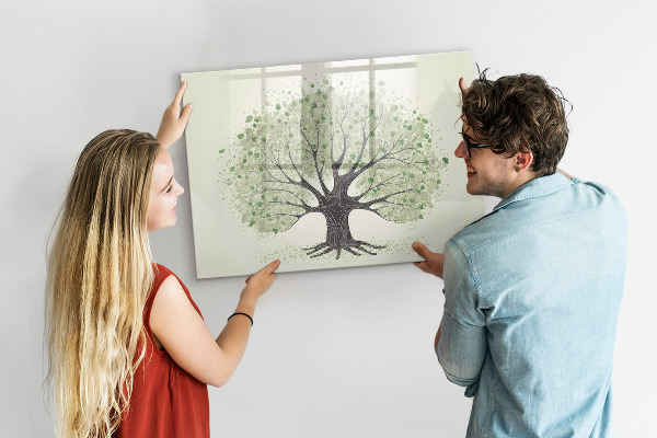 Tableau effaçable magnétique Arbre à souvenirs avec photos personnelles