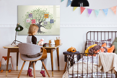 Tableau effaçable magnétique Arbre à souvenirs avec photos personnelles