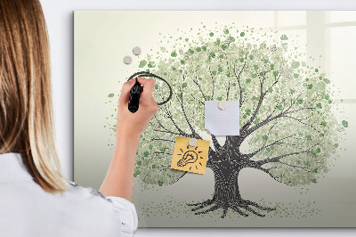 Tableau effaçable magnétique Arbre à souvenirs avec photos personnelles