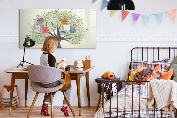 Tableau effaçable magnétique Arbre à souvenirs avec photos personnelles