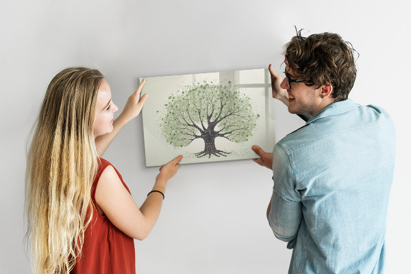 Tableau effaçable magnétique Arbre à souvenirs avec photos personnelles