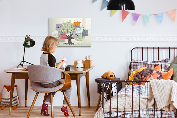 Tableau effaçable magnétique Arbre à souvenirs avec photos personnelles