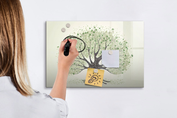 Tableau effaçable magnétique Arbre à souvenirs avec photos personnelles