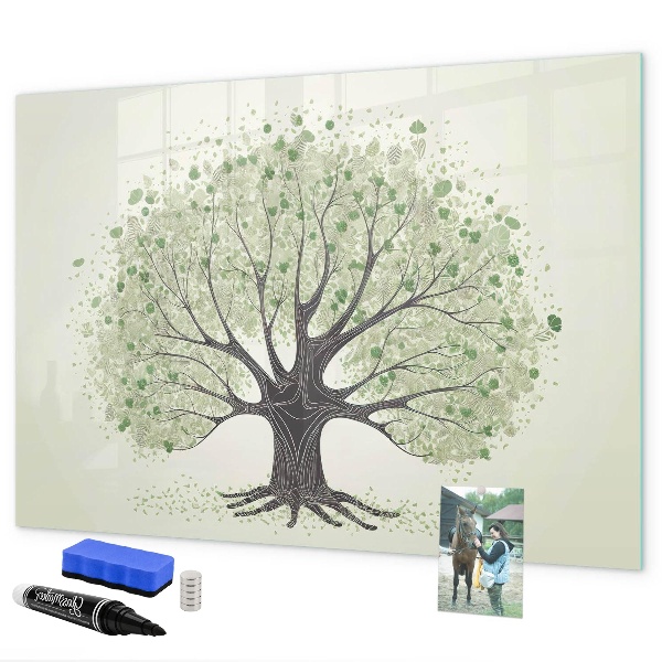 Tableau effaçable magnétique Arbre à souvenirs avec photos personnelles