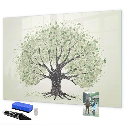 Tableau effaçable magnétique Arbre à souvenirs avec photos personnelles