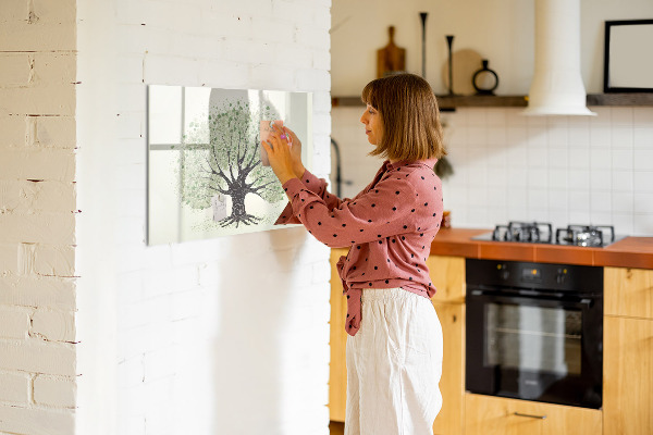 Tableau effaçable magnétique Arbre à souvenirs avec photos personnelles
