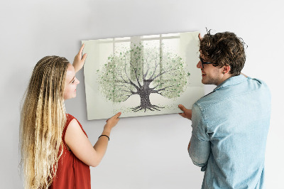 Tableau effaçable magnétique Arbre à souvenirs avec photos personnelles