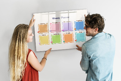 Tableau effaçable magnétique Agenda hebdomadaire avec espace pour photos