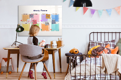 Tableau effaçable magnétique Agenda hebdomadaire avec espace pour photos