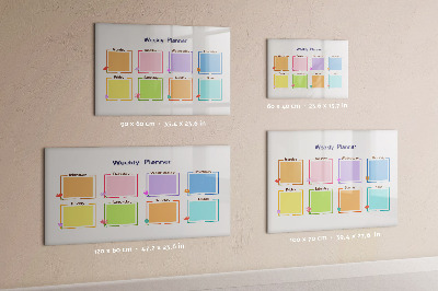 Tableau effaçable magnétique Agenda hebdomadaire avec espace pour photos