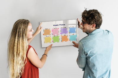 Tableau effaçable magnétique Agenda hebdomadaire avec espace pour photos
