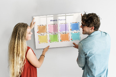 Tableau effaçable magnétique Agenda hebdomadaire avec espace pour photos