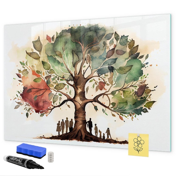 Tableau effaçable magnétique Arbre à souvenirs avec photos personnelles