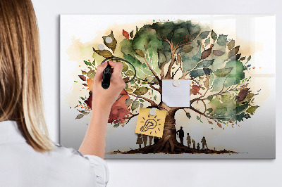 Tableau effaçable magnétique Arbre à souvenirs avec photos personnelles