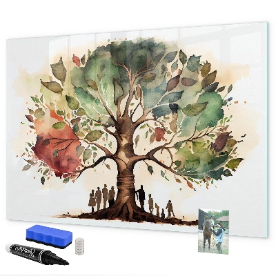 Tableau effaçable magnétique Arbre à souvenirs avec photos personnelles
