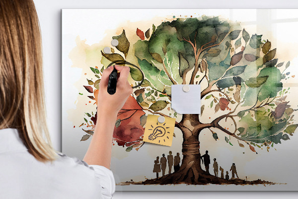 Tableau effaçable magnétique Arbre à souvenirs avec photos personnelles