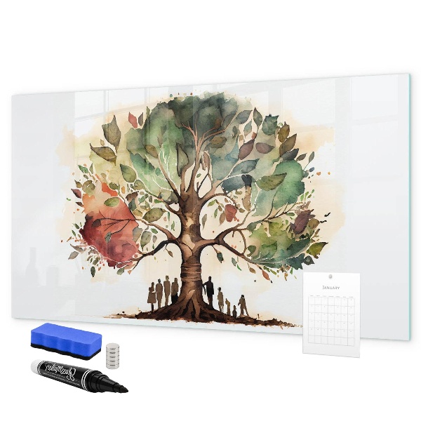 Tableau effaçable magnétique Arbre à souvenirs avec photos personnelles