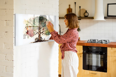 Tableau effaçable magnétique Arbre à souvenirs avec photos personnelles
