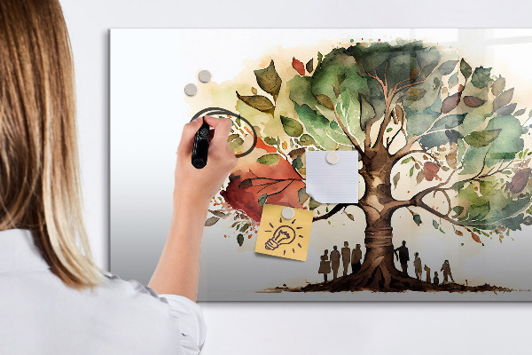Tableau effaçable magnétique Arbre à souvenirs avec photos personnelles