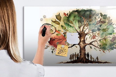 Tableau effaçable magnétique Arbre à souvenirs avec photos personnelles