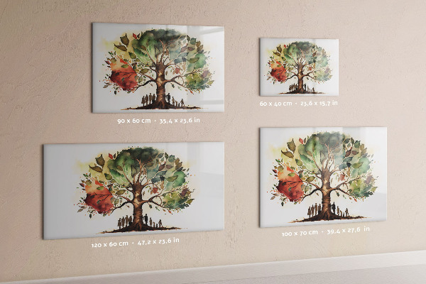 Tableau effaçable magnétique Arbre à souvenirs avec photos personnelles
