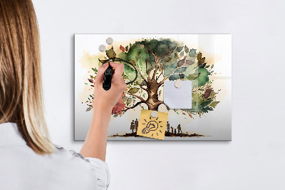 Tableau effaçable magnétique Arbre à souvenirs avec photos personnelles