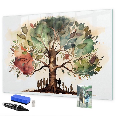Tableau effaçable magnétique Arbre à souvenirs avec photos personnelles