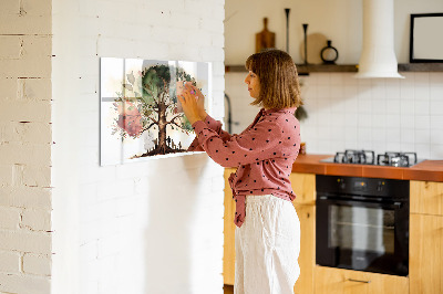 Tableau effaçable magnétique Arbre à souvenirs avec photos personnelles