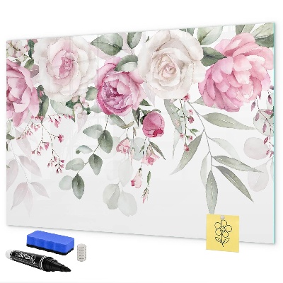 Tableau effaçable magnétique Panneau floral pour photos et notes