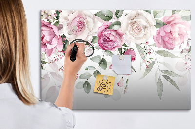 Tableau effaçable magnétique Panneau floral pour photos et notes