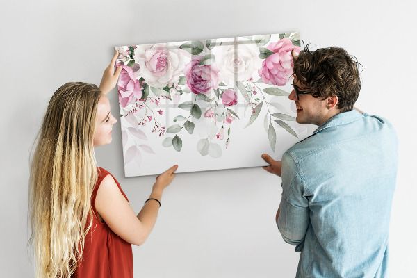 Tableau effaçable magnétique Panneau floral pour photos et notes