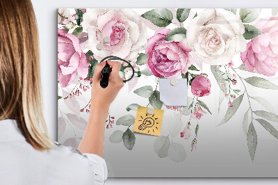 Tableau effaçable magnétique Panneau floral pour photos et notes